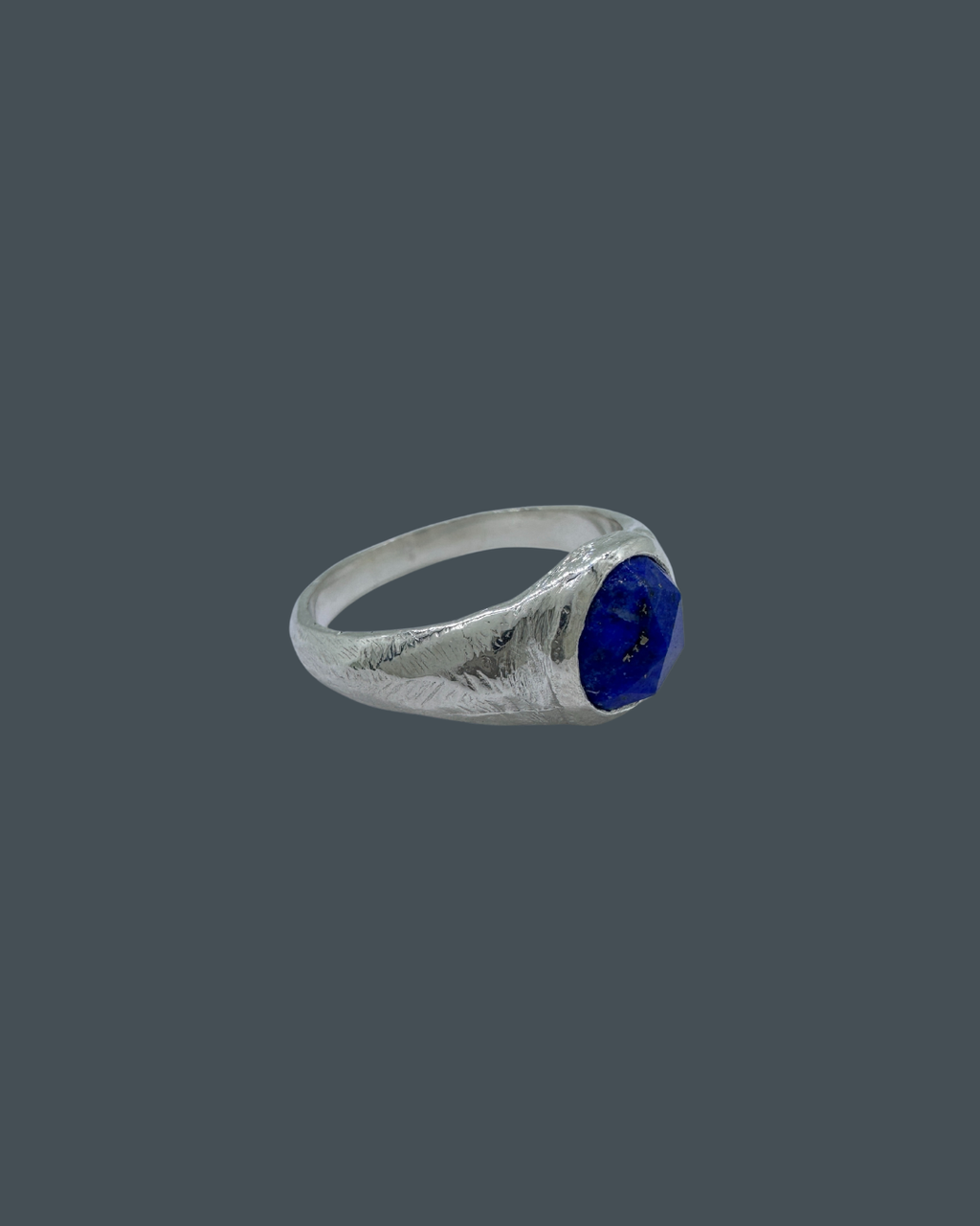 Silver Lapis Lazuli Signet Ring - Size N½